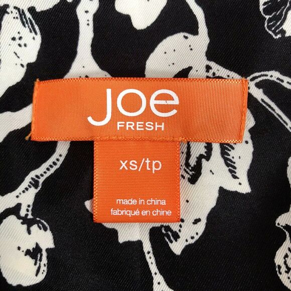 Joe Fresh Womens XS Dress Tunic Sleeveless Black & White Floral - Picture 3 of 7